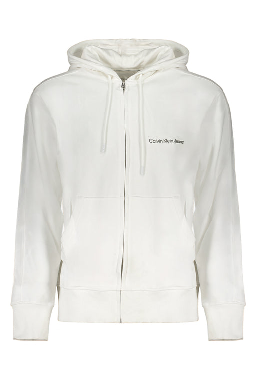 Calvin Klein Mens White Zip Sweatshirt