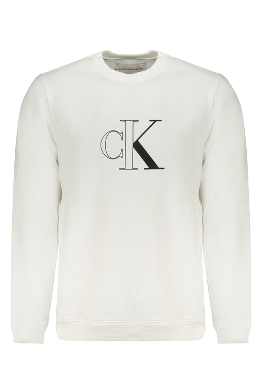 Calvin Klein Mens White Zipless Sweatshirt