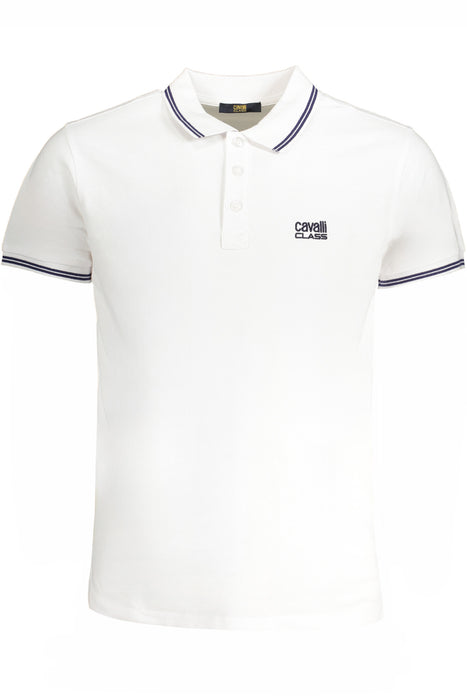 Cavalli Class Mens White Short Sleeved Polo Shirt