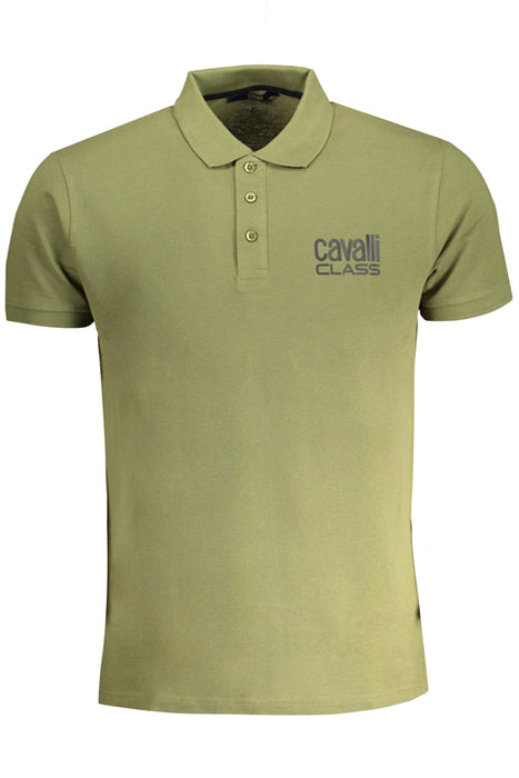 Cavalli Class Mens Green Short Sleeved Polo Shirt