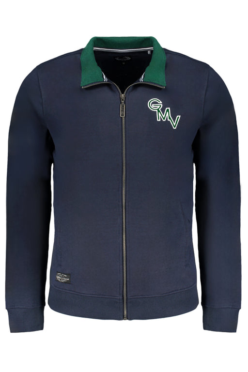 Gian Marco Venturi Mens Blue Zip Sweatshirt