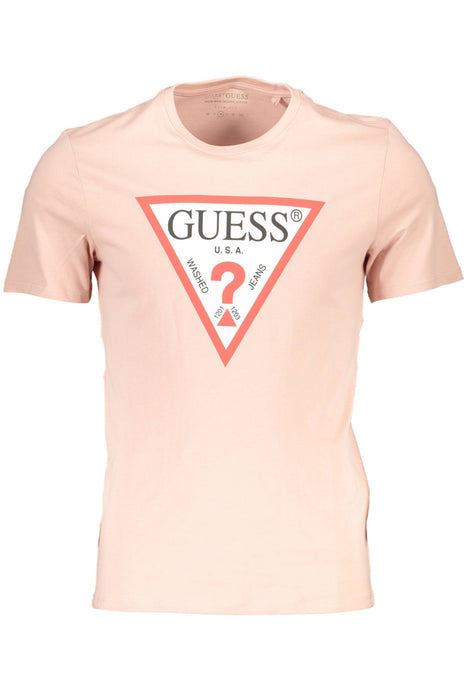 Guess Jeans Mens Pink Short Sleeve T-Shirt