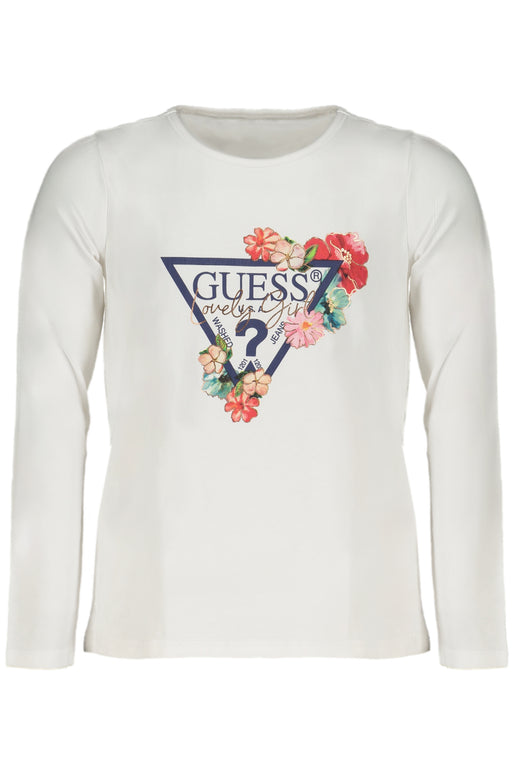 Guess Jeans White Long Sleeved T-Shirt For Girls