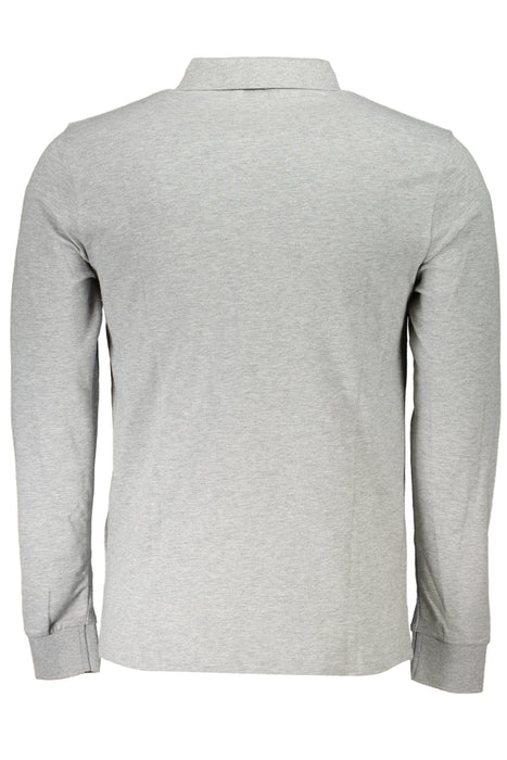 Hugo Boss Mens Long Sleeved Polo Shirt Gray