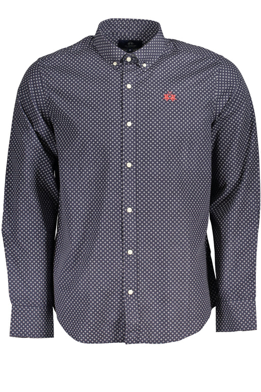 La Martina Mens Long Sleeve Shirt Blue