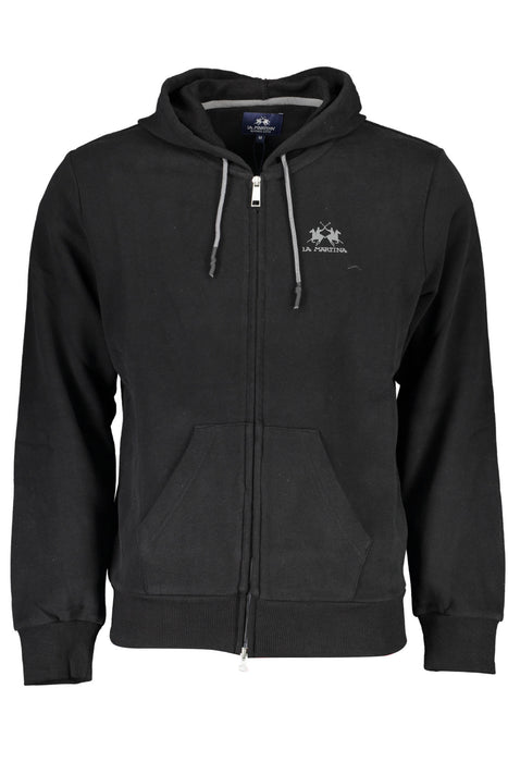 La Martina Mens Black Zip Sweatshirt