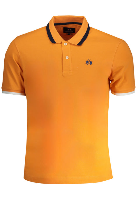 La Martina Mens Orange Short Sleeved Polo Shirt