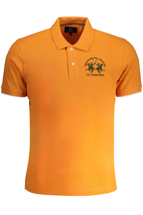 La Martina Mens Orange Short Sleeved Polo Shirt