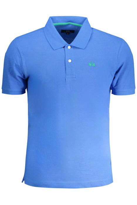 La Martina Mens Short Sleeved Polo Shirt Blue