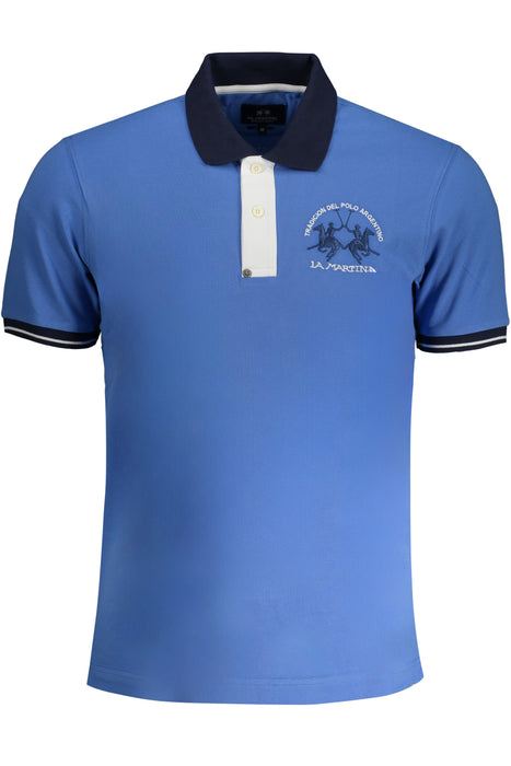 La Martina Mens Blue Short Sleeved Polo Shirt