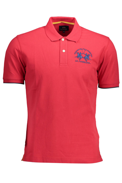 La Martina Mens Red Short Sleeved Polo Shirt