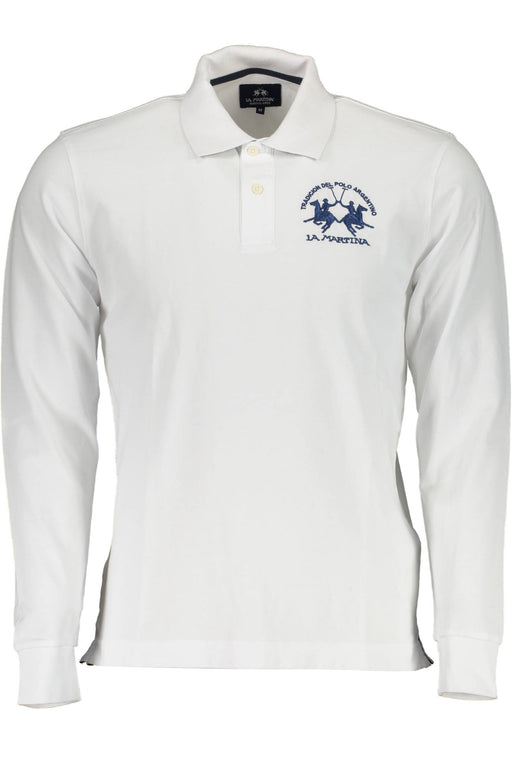 La Martina Mens White Long Sleeve Polo Shirt