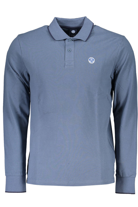 North Sails Mens Long Sleeved Polo Shirt Blue