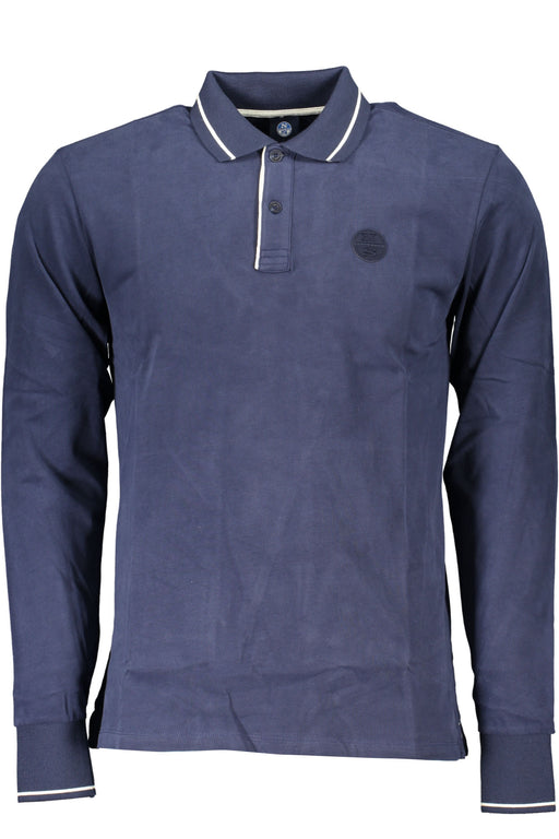 North Sails Mens Long Sleeved Polo Shirt Blue