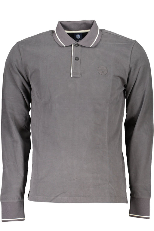 North Sails Mens Long Sleeved Polo Shirt Gray