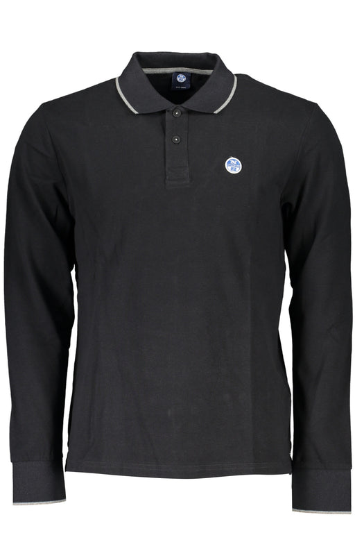 North Sails Mens Long Sleeved Polo Shirt Black