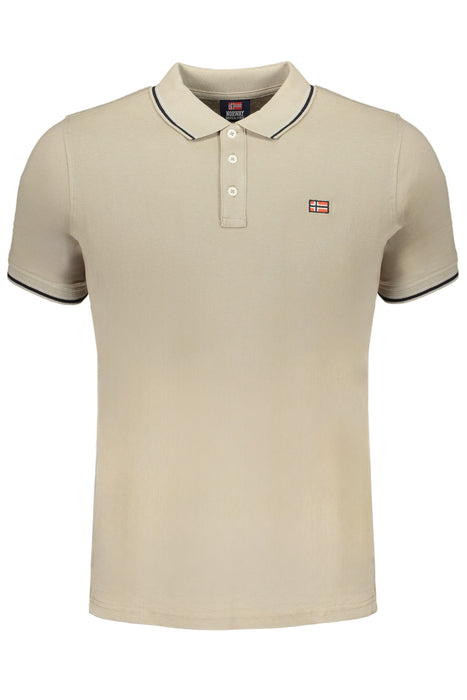 Norway 1963 Beige Mens Short Sleeved Polo Shirt