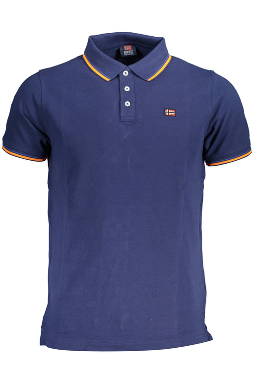 Norway 1963 Mens Blue Short Sleeved Polo Shirt