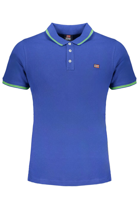 Norway 1963 Mens Blue Short Sleeve Polo Shirt