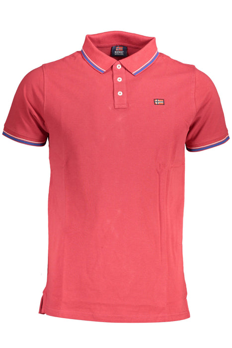 Norway 1963 Mens Short Sleeved Polo Shirt Red