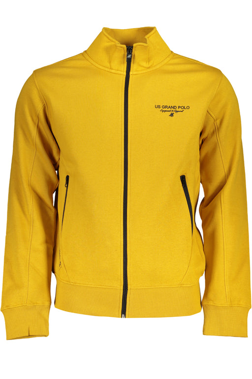 Us Grand Polo Mens Yellow Zip Sweatshirt