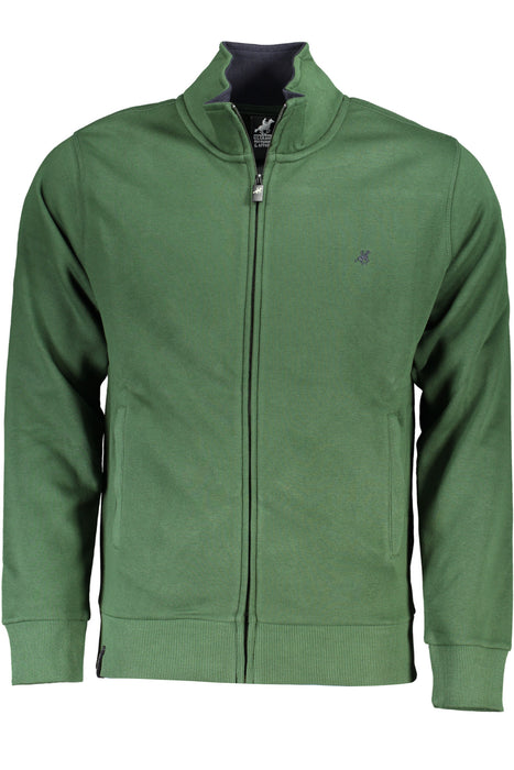 Us Grand Polo Mens Green Zip Sweatshirt