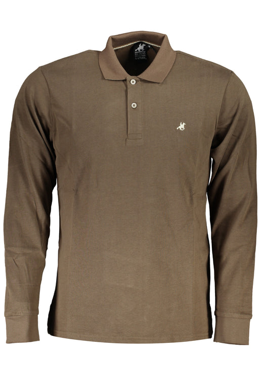 Us Grand Polo Mens Long Sleeved Polo Shirt Brown