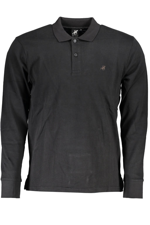 Us Grand Polo Mens Long Sleeved Polo Shirt Black