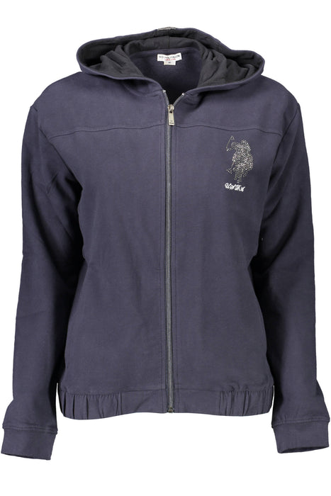 Us Polo Sweatshirt With Zip Woman Blue