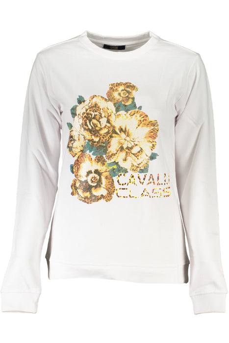 Cavalli Class Womens White Sweatshirt Without Zip