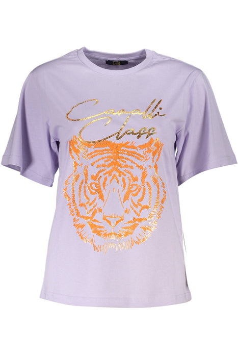 CAVALLI CLASS PURPLE WOMAN SHORT SLEEVE T-SHIRT