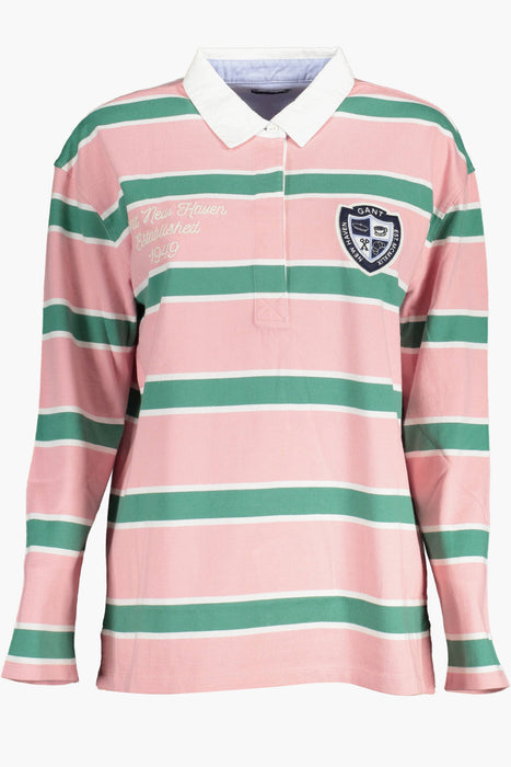 GANT WOMENS PINK LONG SLEEVE POLO SHIRT