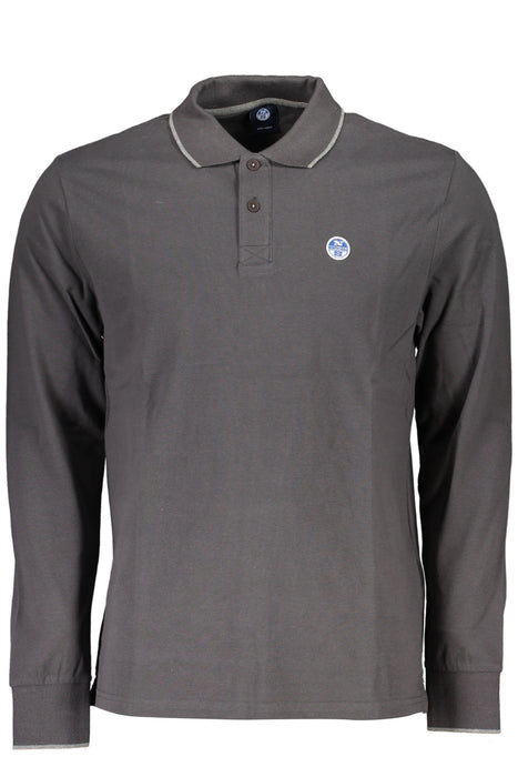 NORTH SAILS MENS LONG SLEEVED POLO SHIRT GRAY