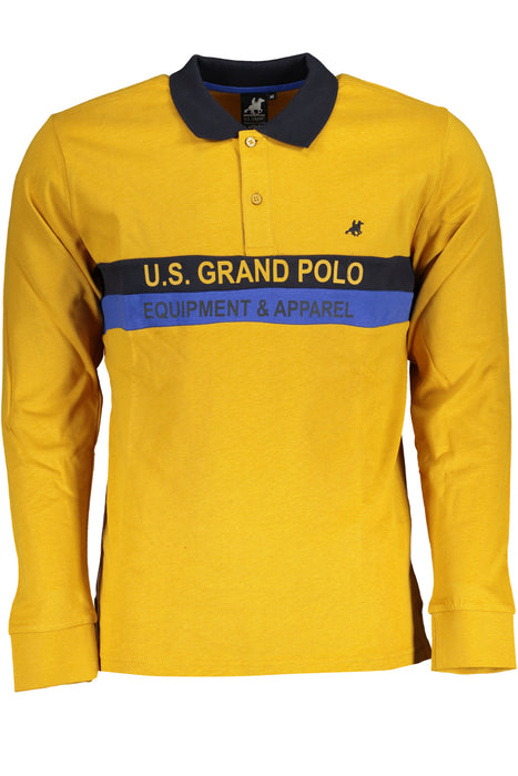 US GRAND POLO MENS YELLOW LONG SLEEVED POLO SHIRT