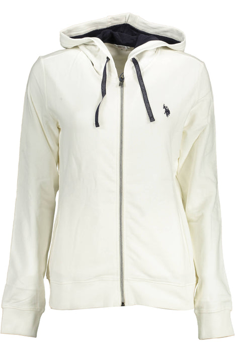 US POLO SWEATSHIRT WITH ZIP WOMAN WHITE