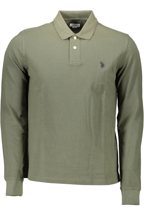 US POLO SHIRT LONG SLEEVE MENS GREEN